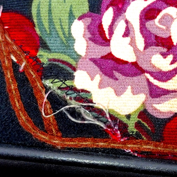 #VINTAGE #BUENO Embroidered Multi-Print Fabric Satchel# - Picture 13 of 13